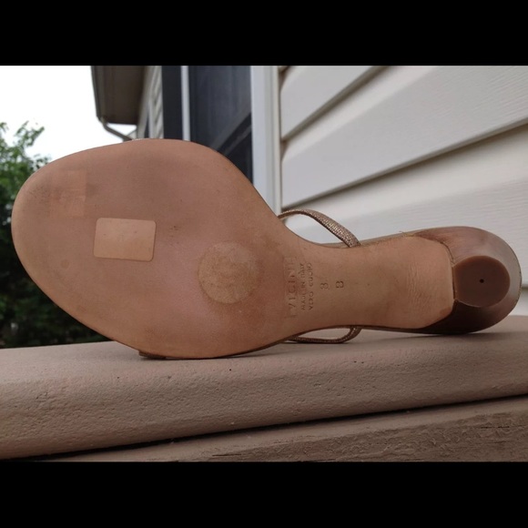 GIUSEPPE ZANOTTI Gold Dress Embellished Sandal S 8 EU 38 NIB - Picture 10 of 12